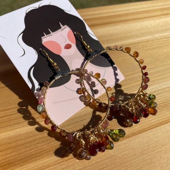 🥳Host pick 🥳: Tundra- sapphire hoop earrings - Picture 9 of 16